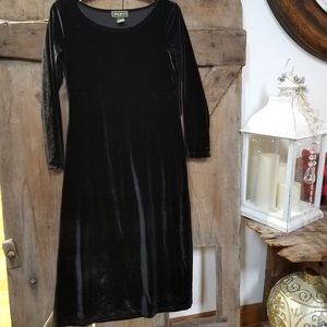 Eddie Bauer Black Velour Dress Vintage